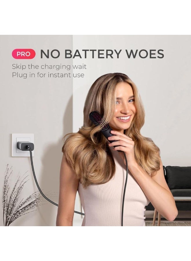 TYMO فرشاة فرد الشعر اللاسلكية Porta PRO، فرشاة فرد محمولة للسفر، مكواة شعر أيونية صغيرة للسيدات، خفيفة الوزن وسهلة الحمل، شاحن سريع مزدوج الطاقة، سوداء - Image 4